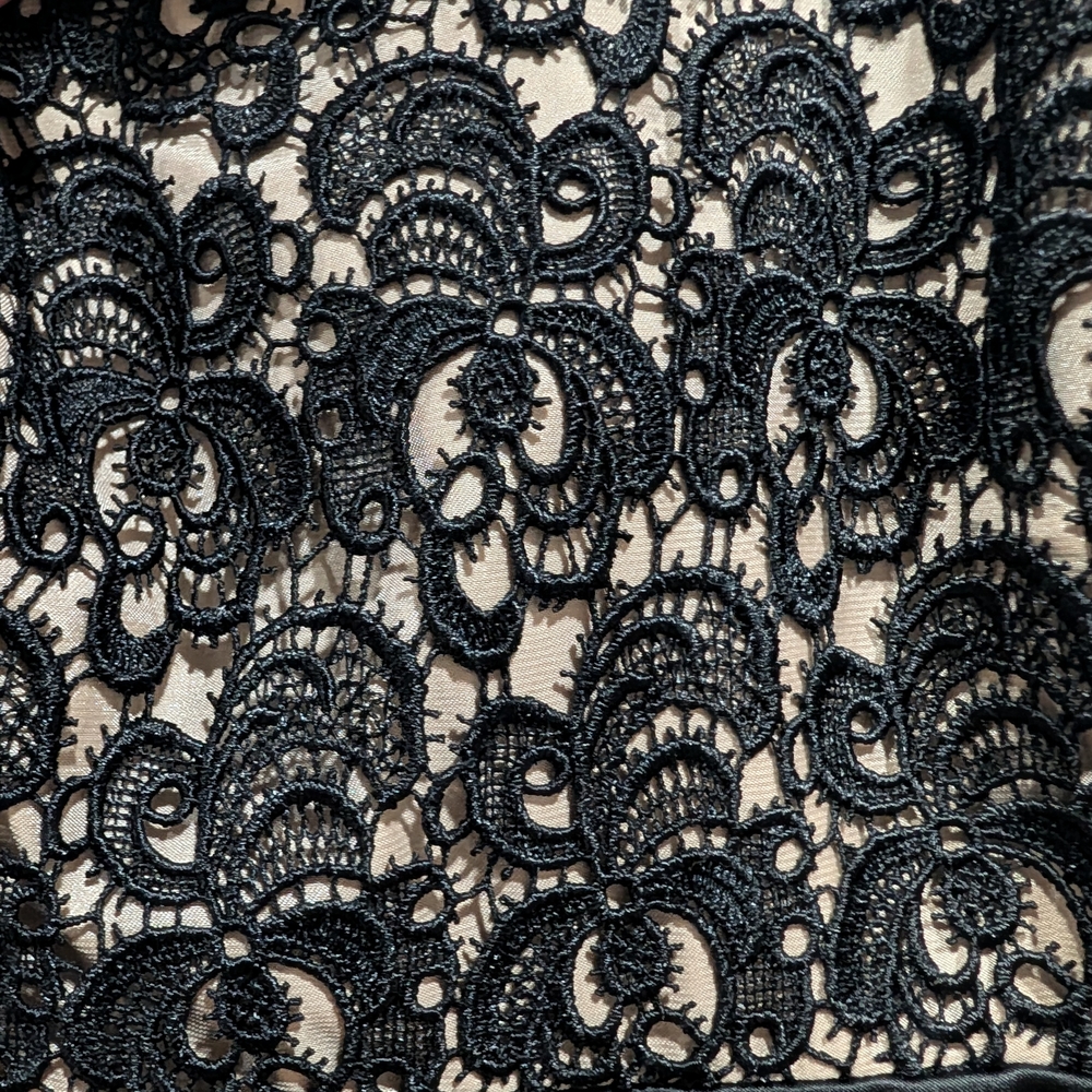 White House Black Market Strapless Lace Bodice Satin Tulip Dress Black 0 - Picture 4 of 7